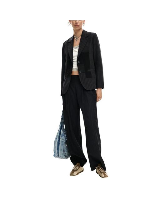 Desigual Black Polyester Casual Pants