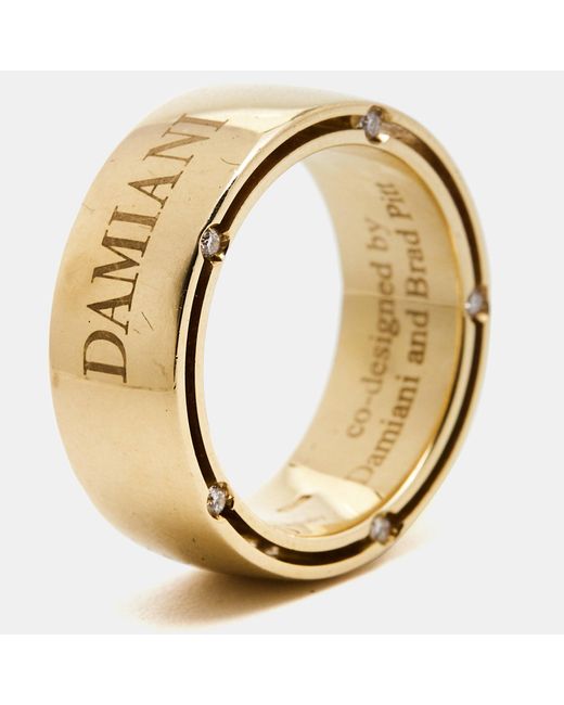 Damiani Metallic & Brad Pitt Diamond 18k Gold Ring