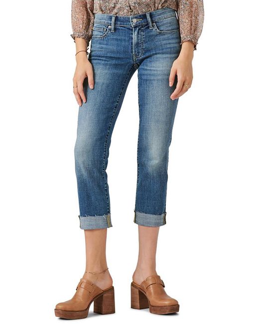 Lucky Brand Blue Sweet Mid-rise Raw Hem Cropped Jeans