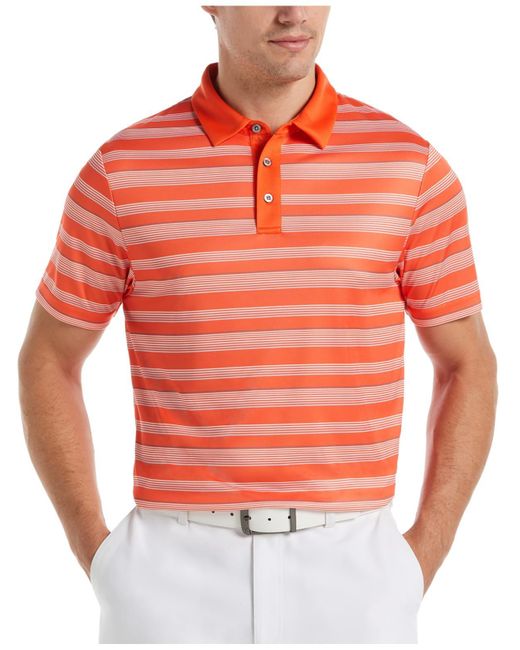 PGA TOUR Orange Collar Short Sleeve Polo for men