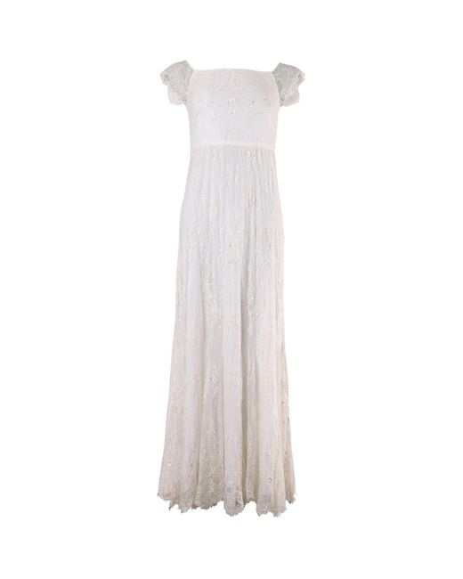 Alice + Olivia White Aurelia Embellished Gown