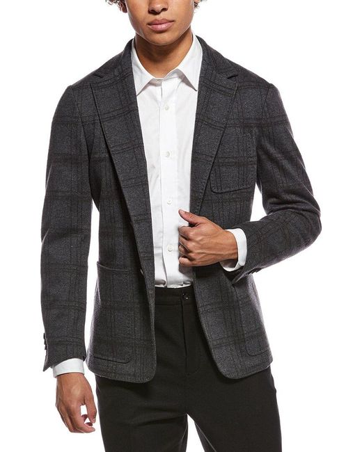 Canali Black Wool-Blend Blazer for men