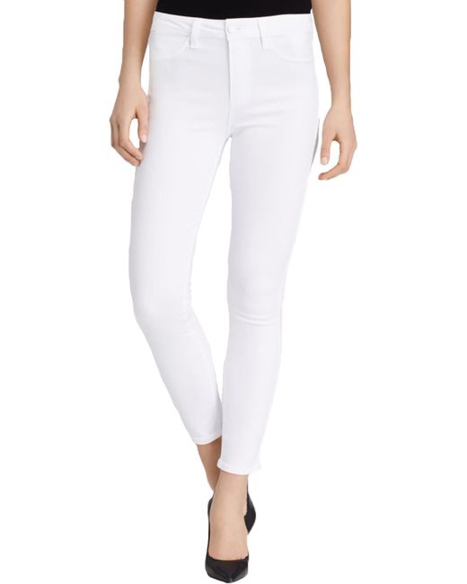 PAIGE White Hoxton Mid-rise Skinny Ankle Jeans