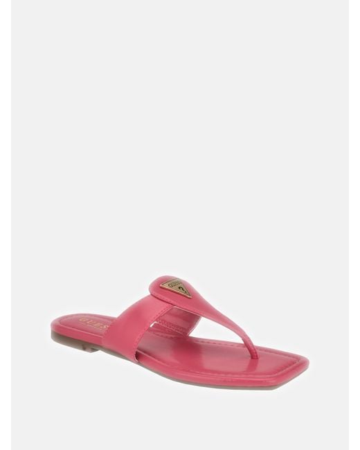 Guess Factory Pink Faith Thong Sandals