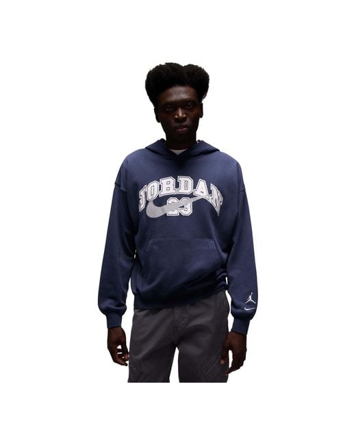 Nike Blue Mvp Oversized French Terry Pullover Hoodie for men