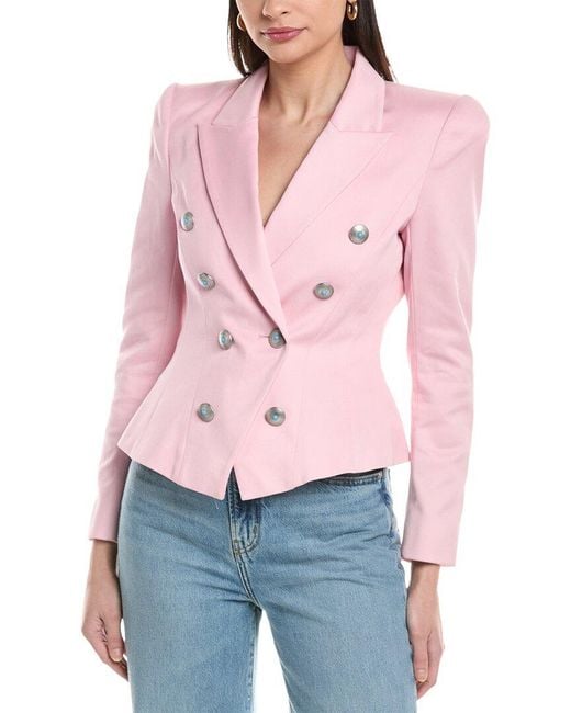 L'Agence Pink Bethany Structured Blazer