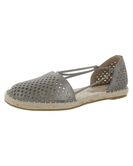 Eileen Fisher Gray Lee2 Mt Leather Perforated Espadrilles