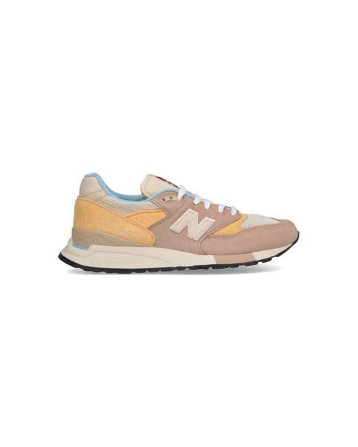 New Balance White Suede And Mesh Sneakers With Signature Logo Detail for men