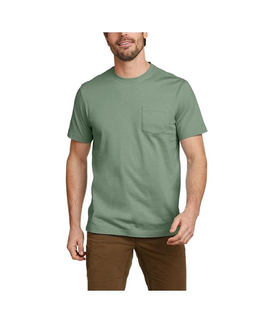 Eddie Bauer Green Legend Wash Classic Short-sleeve 100% Cotton Pocket T-shirt for men