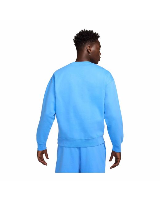 Nike Blue Solo Swoosh Fleece Crew for men