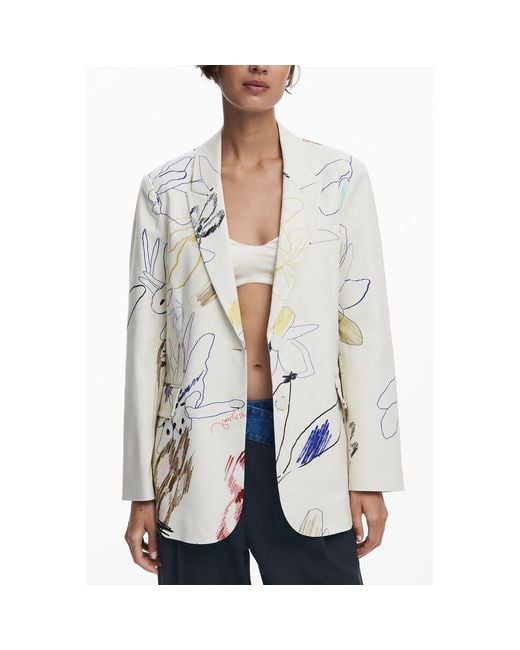 Desigual White Polyester Jacket