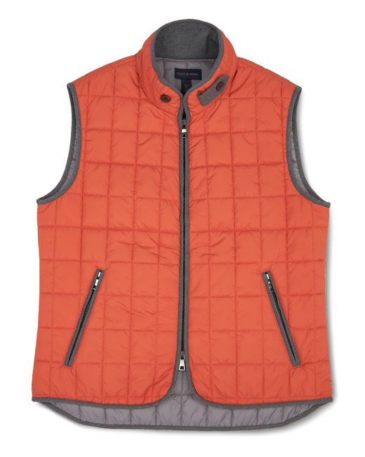 Scott Barber Orange Quilted Vest for men