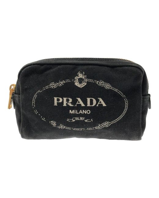 Prada Black Canvas Clutch Bag (pre-owned)