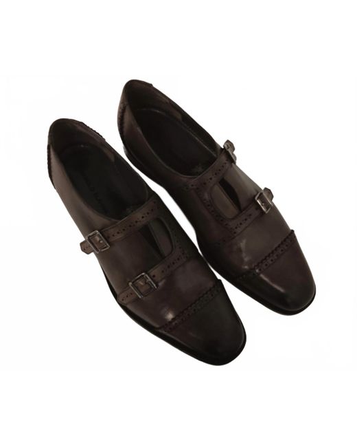 Manolo Blahnik Black Callimaco Monkstrap Dress Shoes for men