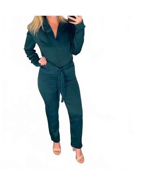 BB Dakota Women's Blue Angie Long-Sleeve Jumpsuit
