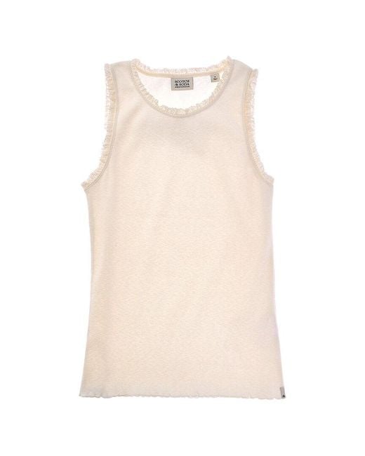 Scotch & Soda Natural Ruffled Ribbed Tank