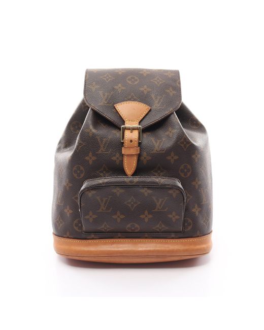 Louis Vuitton Gray Montsouris Mm Monogram Backpack Rucksack Pvc Leather