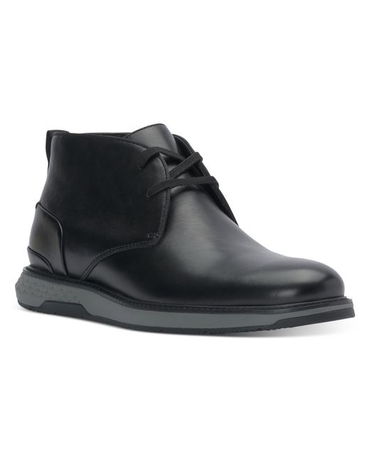 Vince Camuto Black Soleh Leather Chukka Boots for men