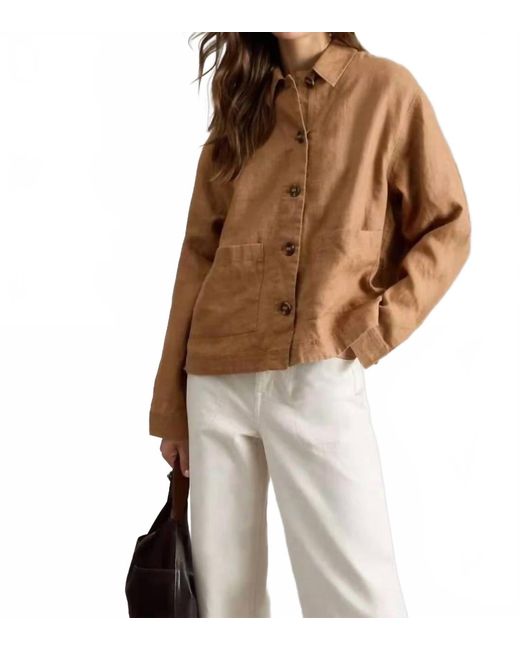White Stuff Brown Isabel Linen Jacket