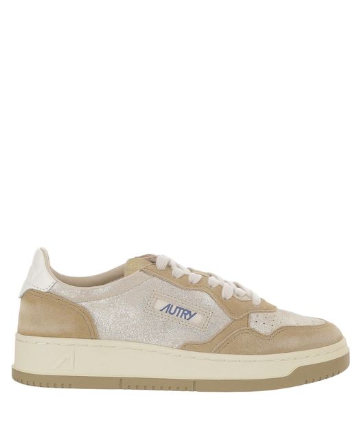 Autry Gray Suede Insert Leather Sneakers