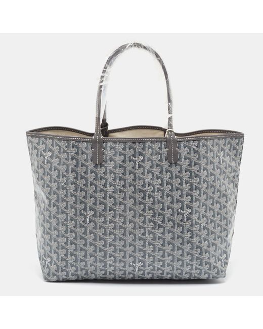 Goyard Gray Ine Coated Canvas And Leather Saint Louis Pm Tote