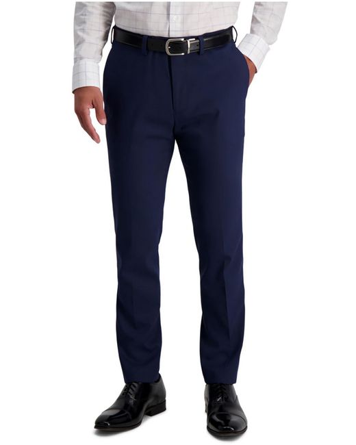 Louis Raphael Blue Slim Fit Flat Front Suit Pants for men