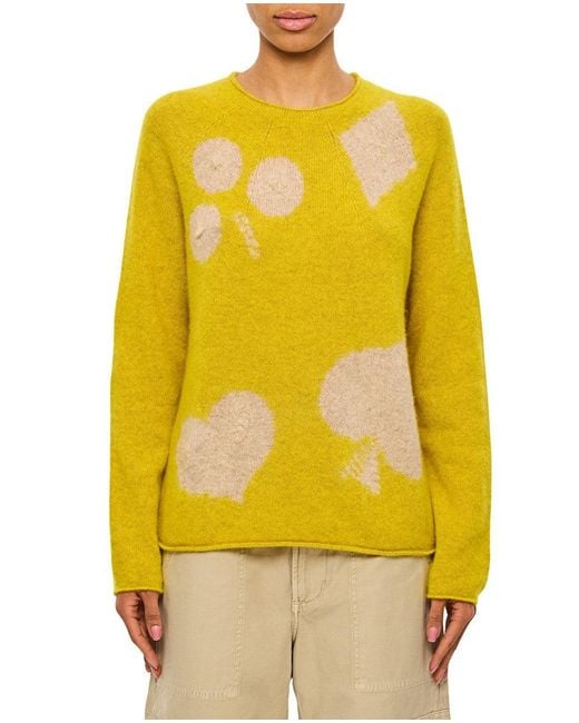 Suzusan Yellow Cashmere Seamless Pullover Long
