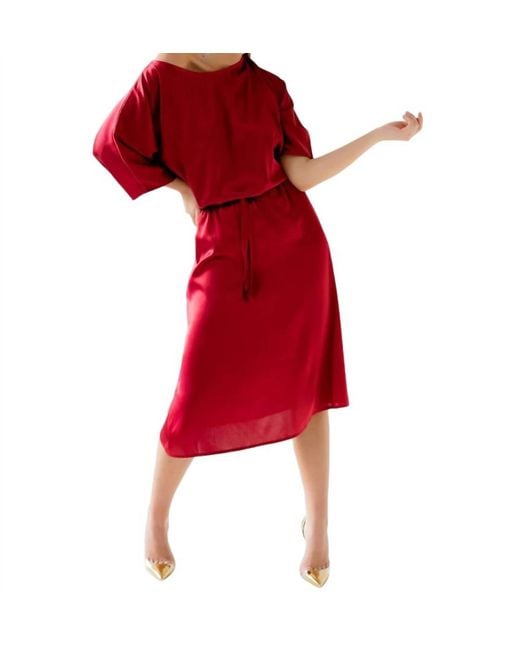 Monica Nera Red Melania Silk Dress