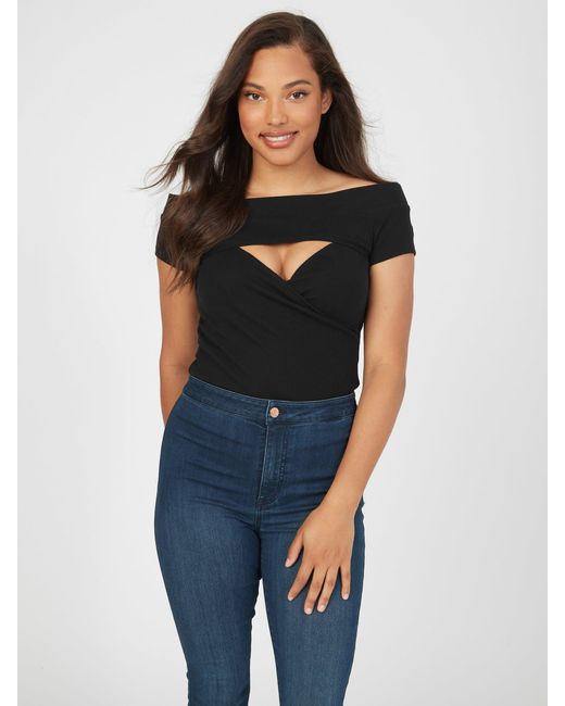 Guess Factory Fairly Cutout Top in Black