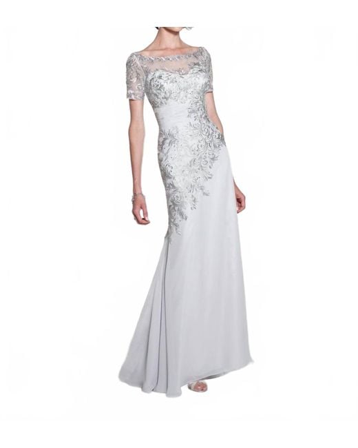 fit and flare gray dress High neck long sleeve fit and flare maxi dress main image 0