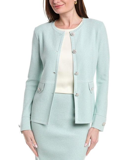 St. John Blue Lurex Pique Jacket