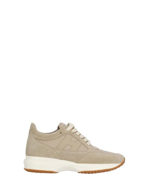 Hogan White Interactive Suede Leather Sneakers