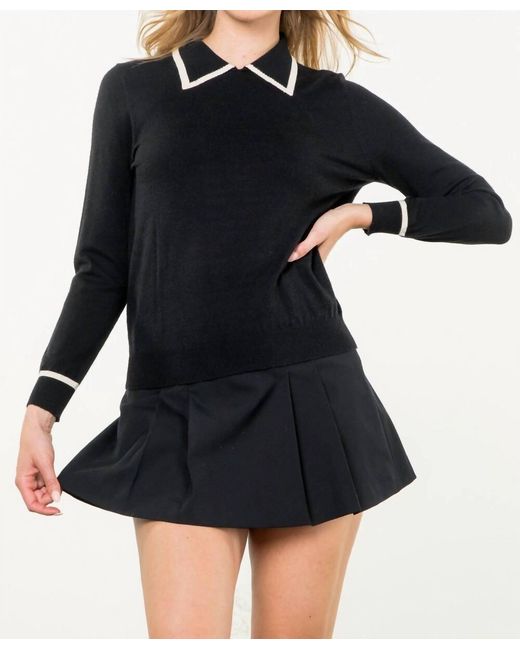 Thml Black Merritt Collared Sweater