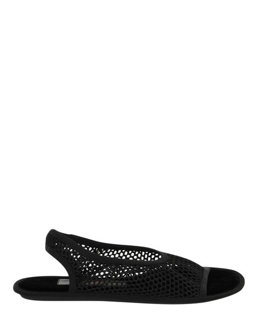 Ferragamo Black Anio Mesh Slingback Sandals