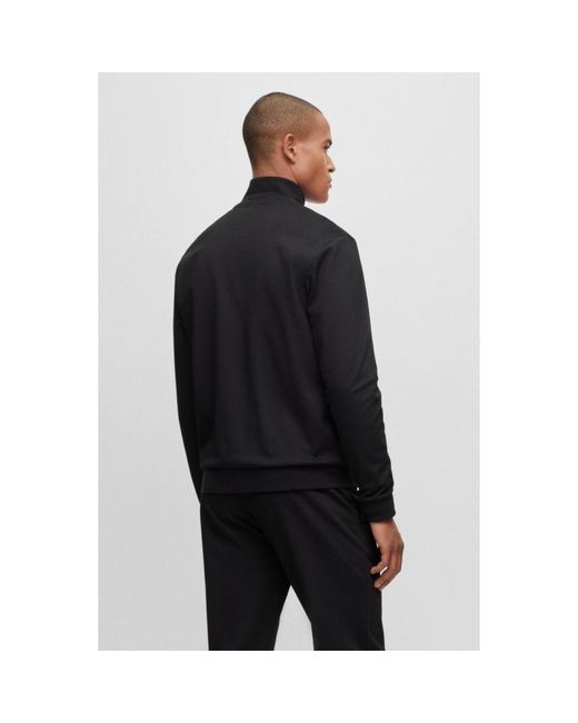 BOSS by HUGO BOSS Cotton-blend Loungewear Jacket in Black for Men | Lyst