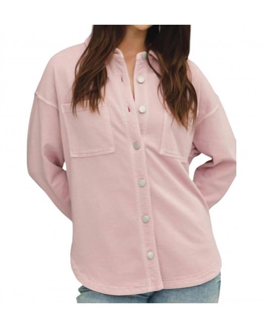 Be Cool Pink Soft Washed Denim Shacket