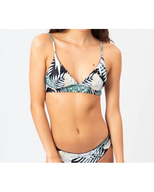 Rip Curl Black Coastal Palms Longline Tri Bikini Top
