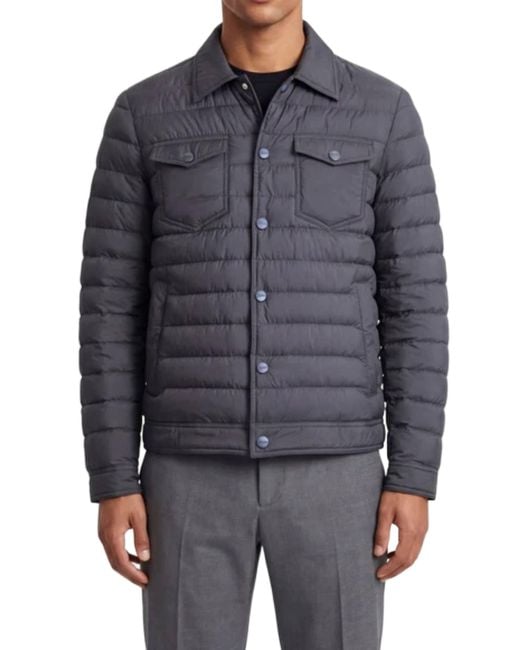Herno Gray Legend Quilted Denim Casual Jacket for men