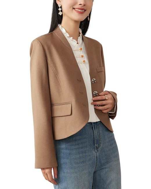 OUNIXUE Brown Jacket