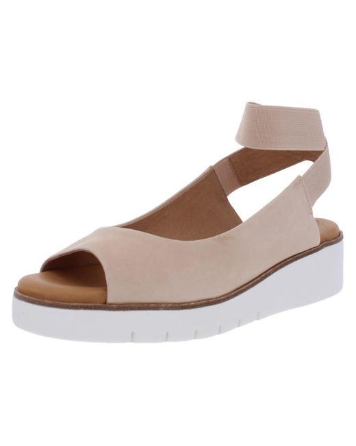 Corso Como Brown Beeata Leather Ankle Strap Wedge Sandals