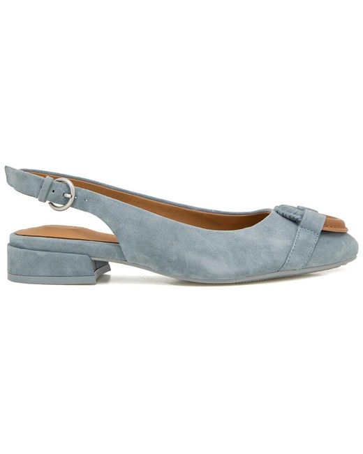 Gentle Souls Blue By Kenneth Cole Athena Suede Flat