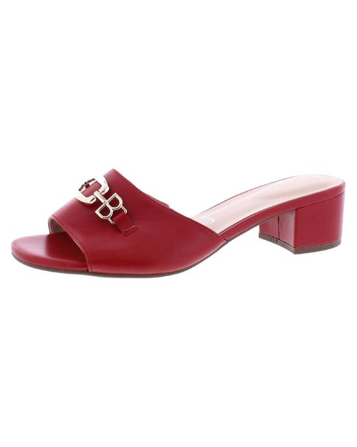 Bandolino Cello Faux Leather Slip On Block Heels in Red | Lyst