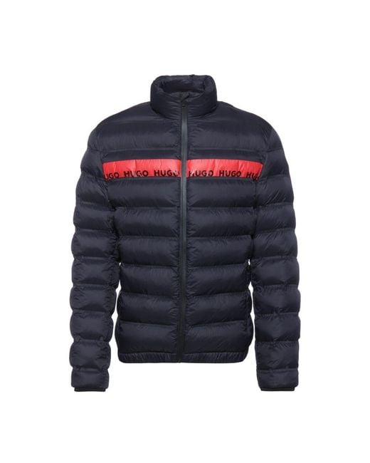 HUGO Boss Slim Fit Water Repellent Puffer Jacket With Logo Tape in Black for Men Lyst