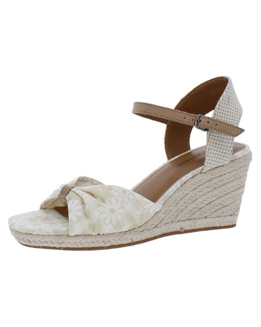 Lucky Brand Gray Macrimay Ankle Strap Casual Wedge Heels