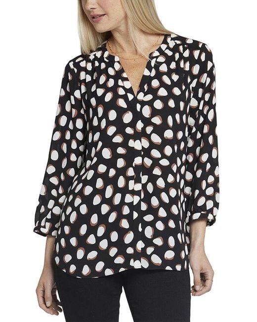 NYDJ Black Pintuck Blouse