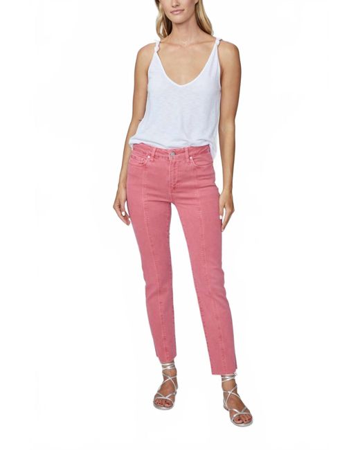 PAIGE Red Cindy With Front Seams Jeans