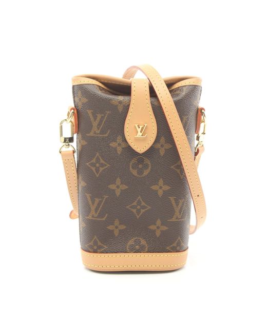 Louis Vuitton Gray Fold Me Pouch Monogram Shoulder Bag Pvc Leather Brown