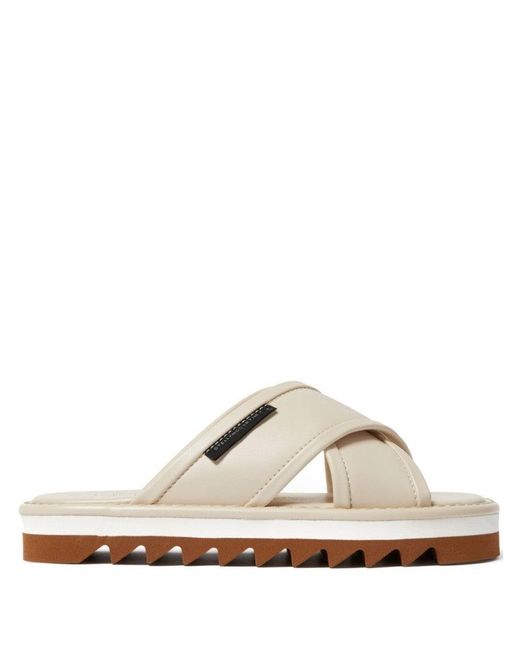 Stella McCartney White Cross-Strap Sandals With Elevated Sole