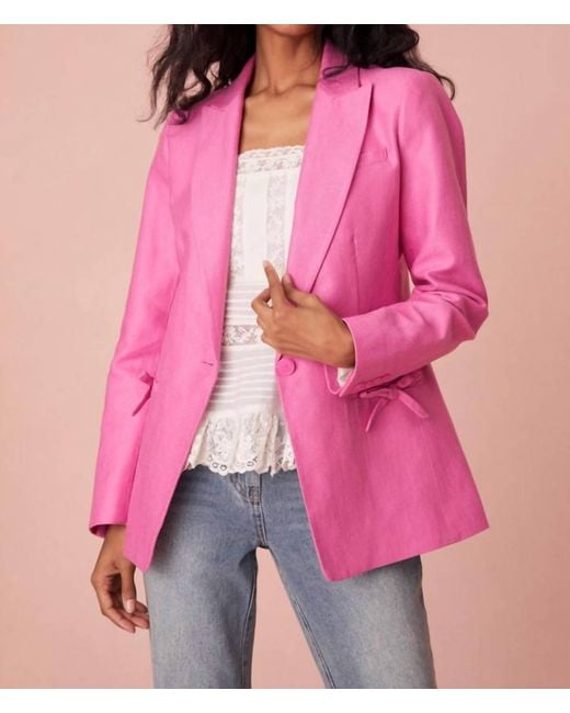 LoveShackFancy Pink Lamia Tailored Suit Jacket