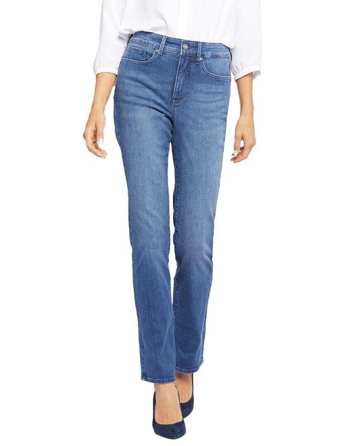 NYDJ Petites Curves Marilyn Heavenly Straight Jean in Blue | Lyst